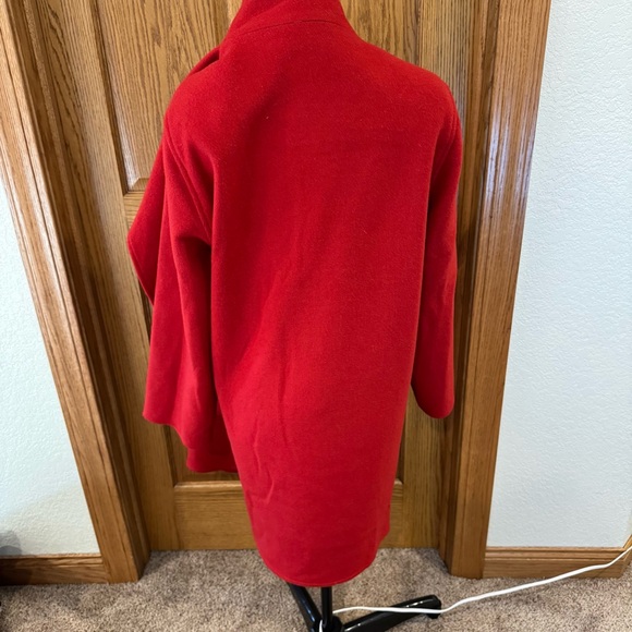 Designer Jimmy Hourihan Dublin Ireland Wool Coat – Red with Plaid Lining S - Picture 8 of 8